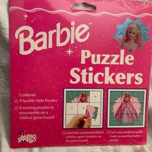 1996  Mello Smello Barbie Puzzle Stickers.  Contains 100 Sticker pieces New